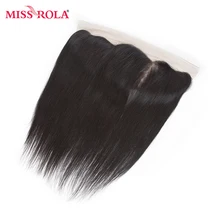 Miss Rola Hair Pre-colored Peruvian Hair In Extension Lace Frontal Straight 100% Human Non-Remy Hair #1B Nature Black