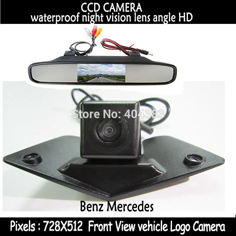 Car front View Camera + 4.3"Car front view Mirror Monitor for Benz Mercedes Vito Viano A B C E G