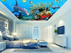 Пользовательские обои для детской комнаты Гостиная Спальня 3D потолочные фрески обои Мирового океана обоями Домашний Декор 3D потолок