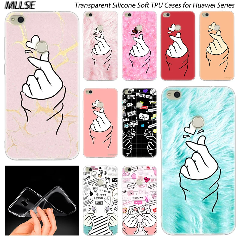 Силиконовый чехол Love on the finger kpop heart для Huawei NOVA 3 3i 4 Honor 7A Pro 7S 6X 7X 8X 8 9 10 Lite Play View
