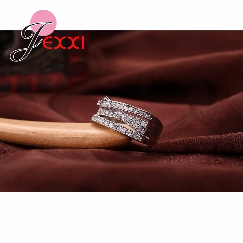 Роскошные шикарные циркониевые кольца на палец из стерлингового серебра 925 пробы Простые Свадебные ювелирные изделия с крестом для женщин,, подарок