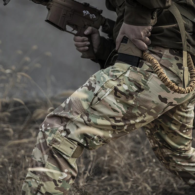 Tactical Camouflage Cargo Pants Men Military SWAT Army Combat Pants Casual Many Pockets Water Repellent Ripstop Work Trousers