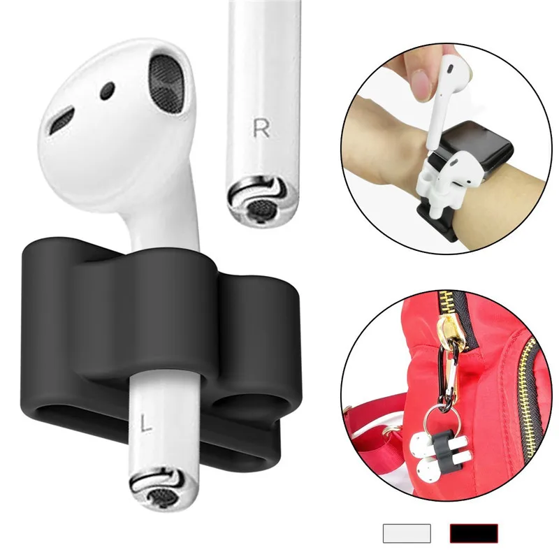 Anti-lost Silicone Bluetooth Earphone Stand Holder For AirPods Apple i7 Earphones Earbud Holder Clip For Apple Watch