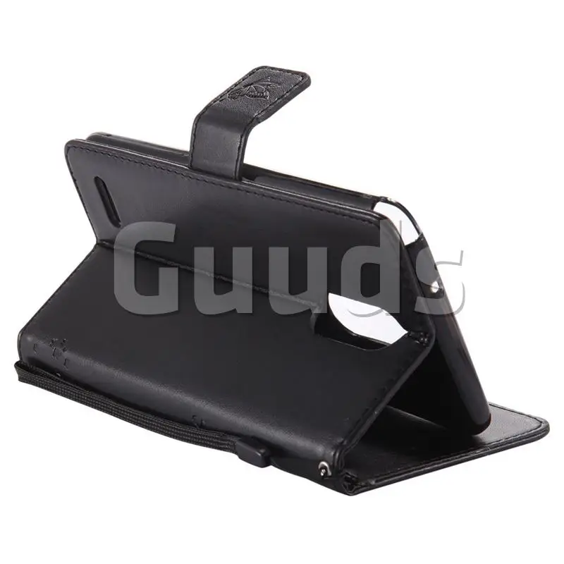 Embossing Butterfly Tree Leather Wallet Case for LG Stylo 3 Plus / Stylus 3 Plus - Black