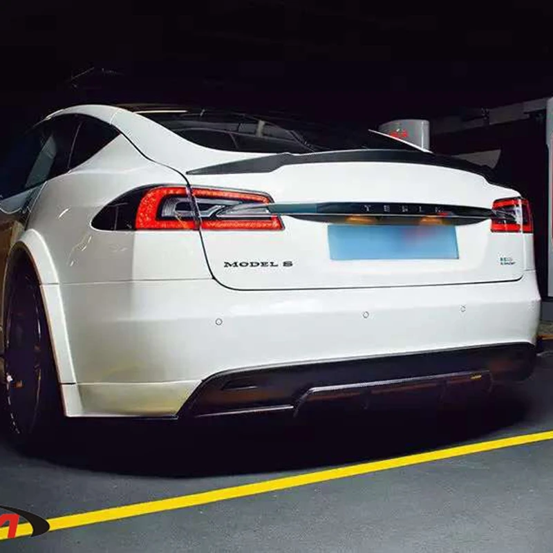 Спойлер для заднего крыла Tesla Model S 2015 2017 наклейка багажника из углеродного