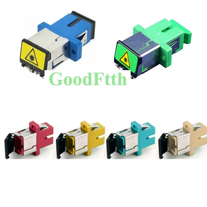 

Fiber Adapter Adaptor Coupler SC-SC Simplex with Shutter Cover Sleeve GoodFtth 100pcs/lot