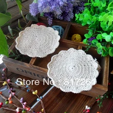 Бежевый 12 рис/много ручной работы крючком пластина столовых Mat Fashion Настольный коврик cosater салфетка кружева чувствовал для дома декор коврик