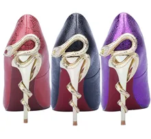 Mode persönlichkeit metall strass kleinen flachen mund ol t stiletto einzigen partei schuhe