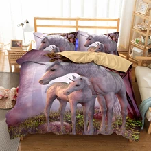 

BeddingOutlet Animal Bedding Set Unicorn Cartoon Single Bed Duvet Cover Animal for Kids Girls 3pcs Bedspreads M $
