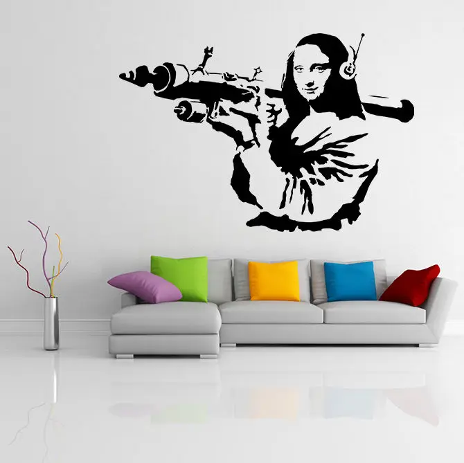 Виниловая наклейка на стену Banksy с изображением рокетной пусковой установки