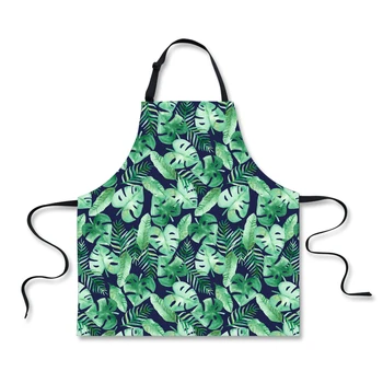 

FORUDESIGNS Palm Leaf Aprons BBQ Unisex Adult Aprons for Woman Kitchen Cooking Apron Gardening Coffee Custom Shop Logo Aprons