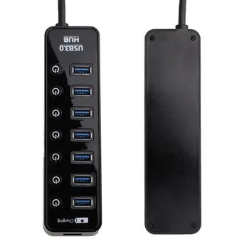 

USB 3 HUB 3.0 7 Ports with Power Charging and Switch Multiple USB Splitter Porta Panel USB3.0 USB-HUB Hab