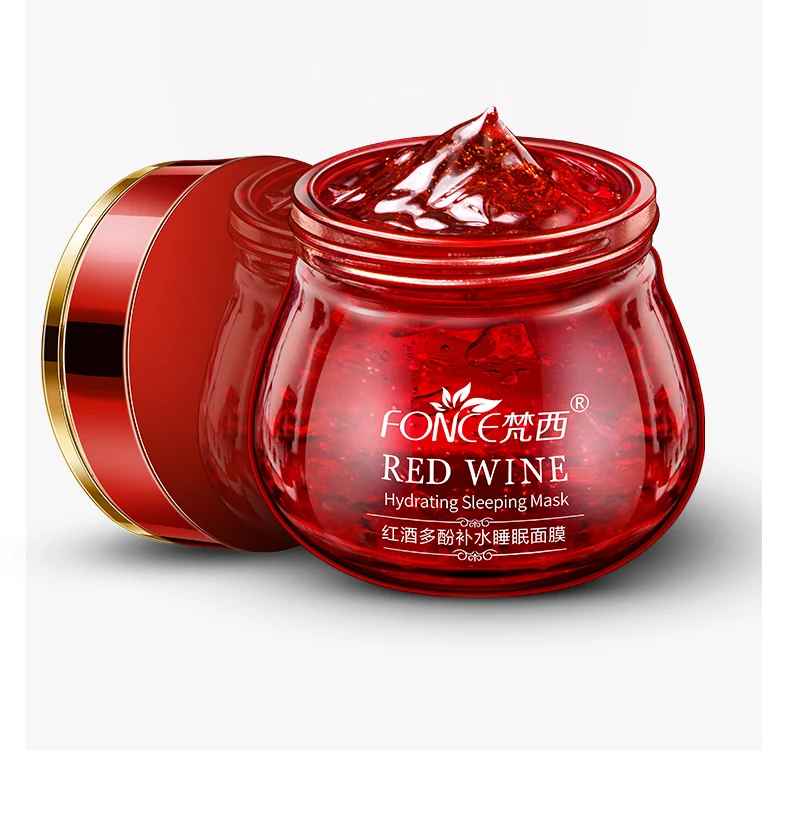 Korean Skin Care Red Wine Sleeping Mask Cream Moisturizing Gel Night Cream Anti Wrinkle Aging Nutrition Brighten Face Cream 100g