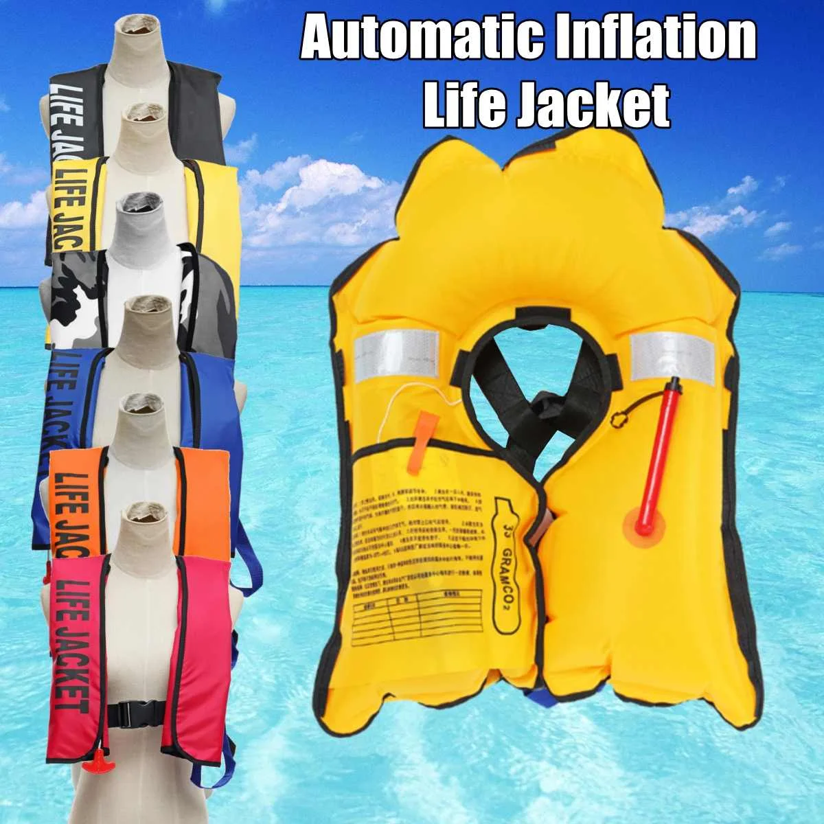 

Adult Automatic Inflation Life Jacket Manual Inflatable 150N PFD Survival Vest Swimming lifevests automatic colete salva vidas