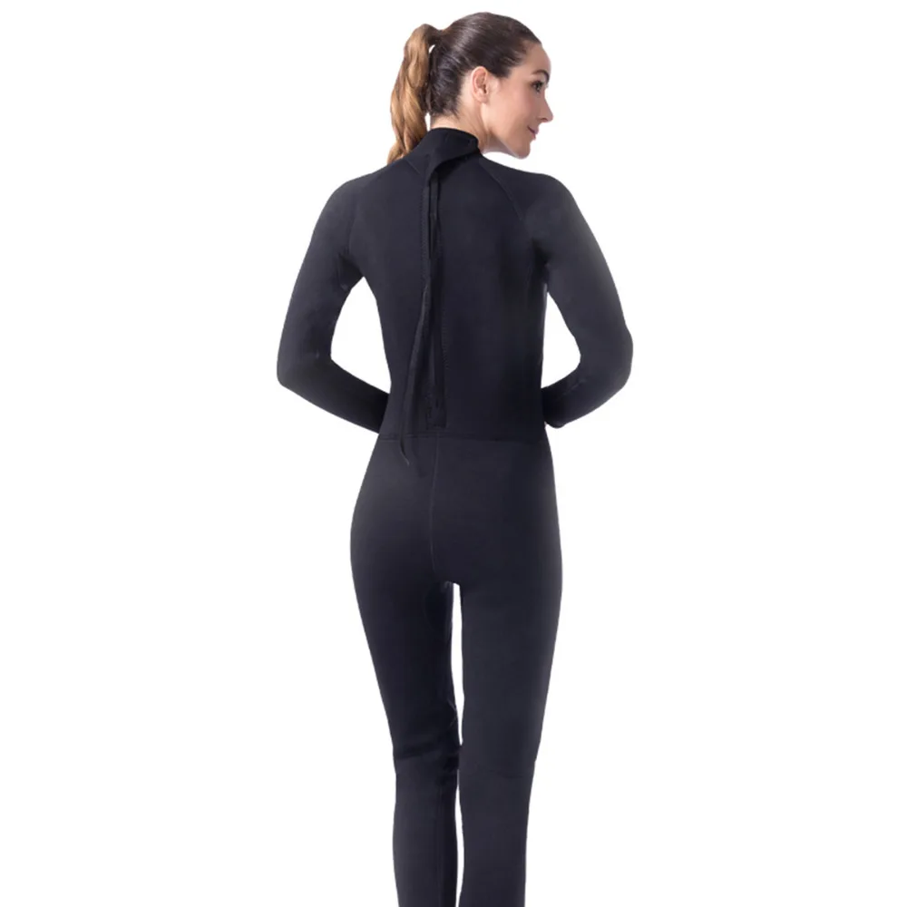 LIFURIOUS swim Неопреновый для дайвинга женский чистый черный с длинным рукавом сиамский водолазный костюм для серфинга купальный костюм дышащий мягкий