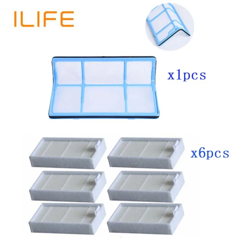 

7pcs/set(1*Primary filter+6* Efficient Hepa Filter )for chuwi ilife v5 v5s V3 V3s v5 pro V50 V55 x5 robot vacuum cleaner Parts