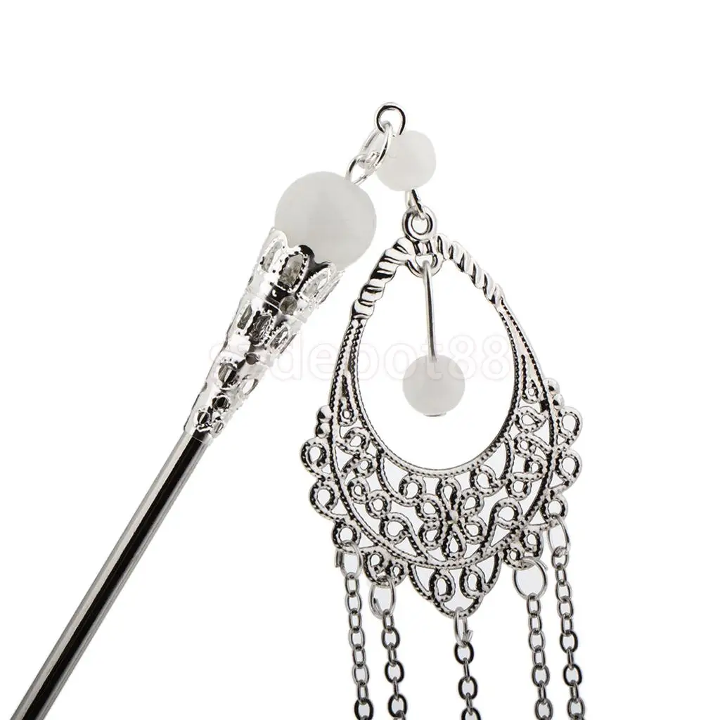 Vintage Chinese Traditional Tassel Hair Stick Shawl Pin Women Hair Accessory