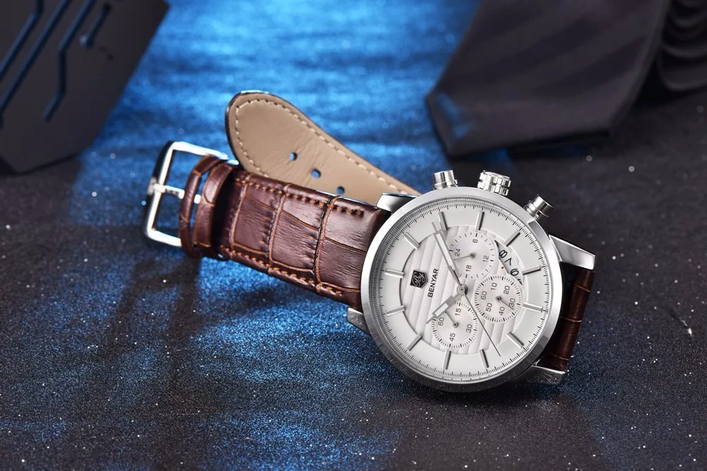BENYAR модные бизнес часы для мужчин люксовый бренд хронограф спортивные водонепроницаемые кварцевые наручные часы Мужские часы relogio masculino