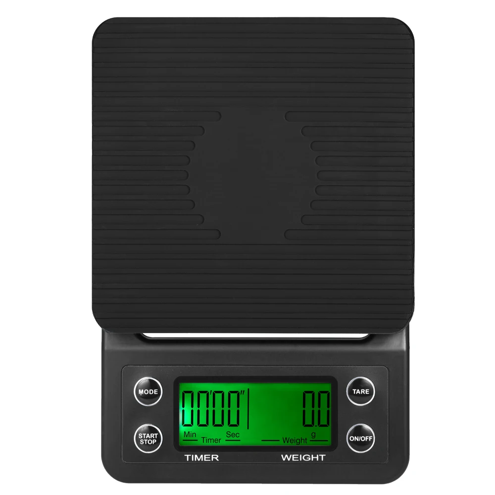 5 кг/0,5 г элетронные кухонные весы капельная Кофеварка весы точный большой прозрачный ЖК-дисплей кофейные весы с таймером и функцией тары