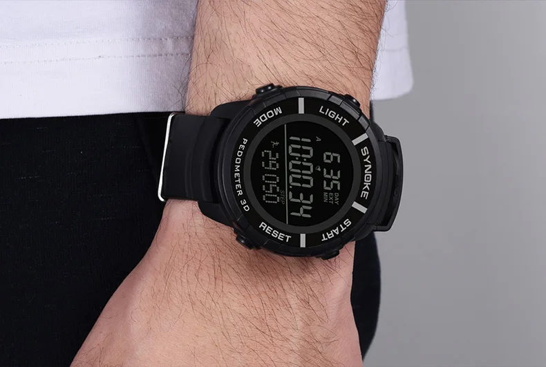 SYNOKE Relogio Masculino мужские спортивные часы светодиодный, модные водонепроницаемые электронные наручные цифровые милитари часы мужские часы