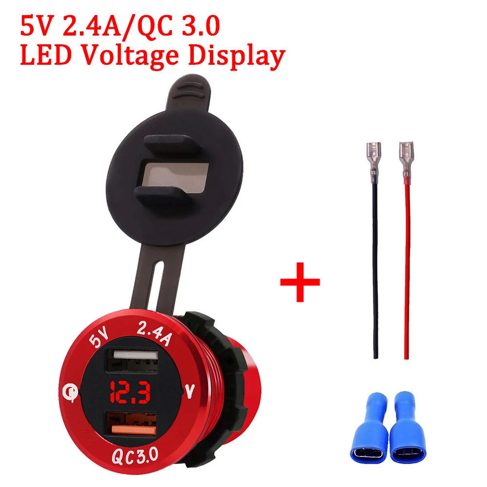 

2019 Cigarette Lighter Socket Splitter For Ford F150 KTM Toyota Car Accessories QC3.0 USB 5V/3.4A Output With LED Light Display