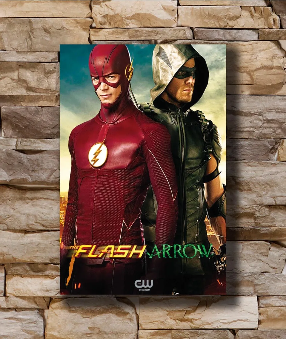 

N1603 the_flash_and_green_arrow_cw_tv_by_timetravel6) 8x12 20x30 24x36 Wall Poster Art L-W Canvas Print Decoration