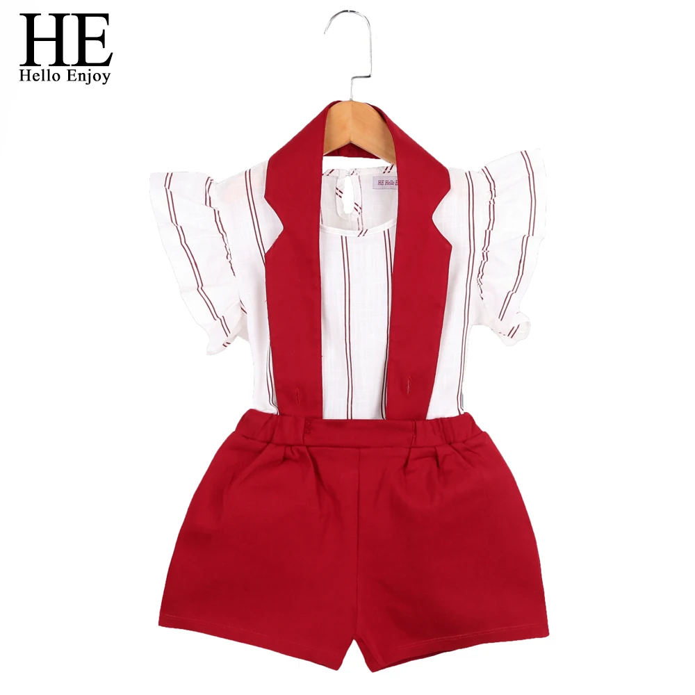 Комплекты детской одежды HE Hello Enjoy новые летние комплекты для маленьких девочек