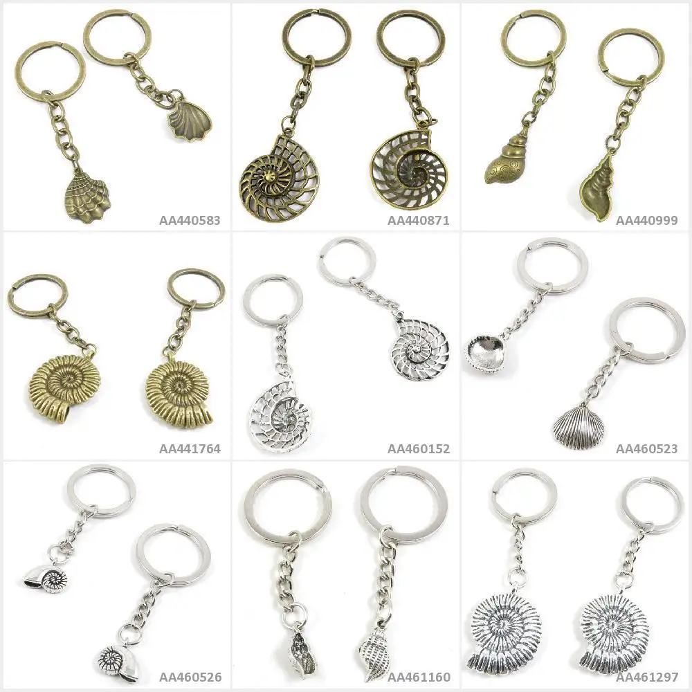 Брелок для ключей в античном стиле подвеска виде ракушки улитки кольцо бирка