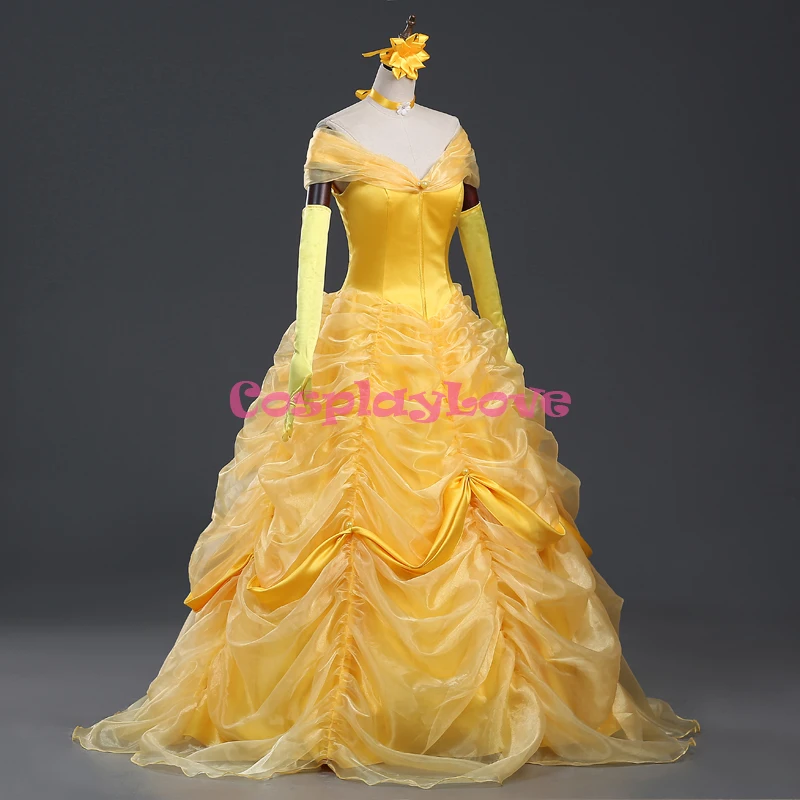 Косплей «Любовь Красавица и Чудовище»; карнавальный костюм Белль на заказ; желтое платье принцессы для взрослых и детей; карнавальный костюм с накидкой