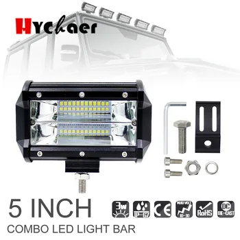 

2pcs 72W LED Work Light Bar 12V 24V 5 Inch Super Bright 24 LED Spotlight Lamaparas 7000K for Offroad Truck Car Boat Lighting