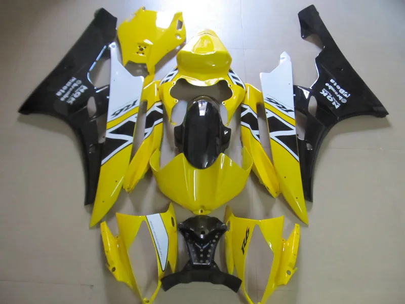 

Injection mold Fairing kit for YAMAHA YZFR6 06 07 YZF R6 2006 2007 YZF600 yzfr6 06 ABS Yellow black Fairings set+7gifts YA17
