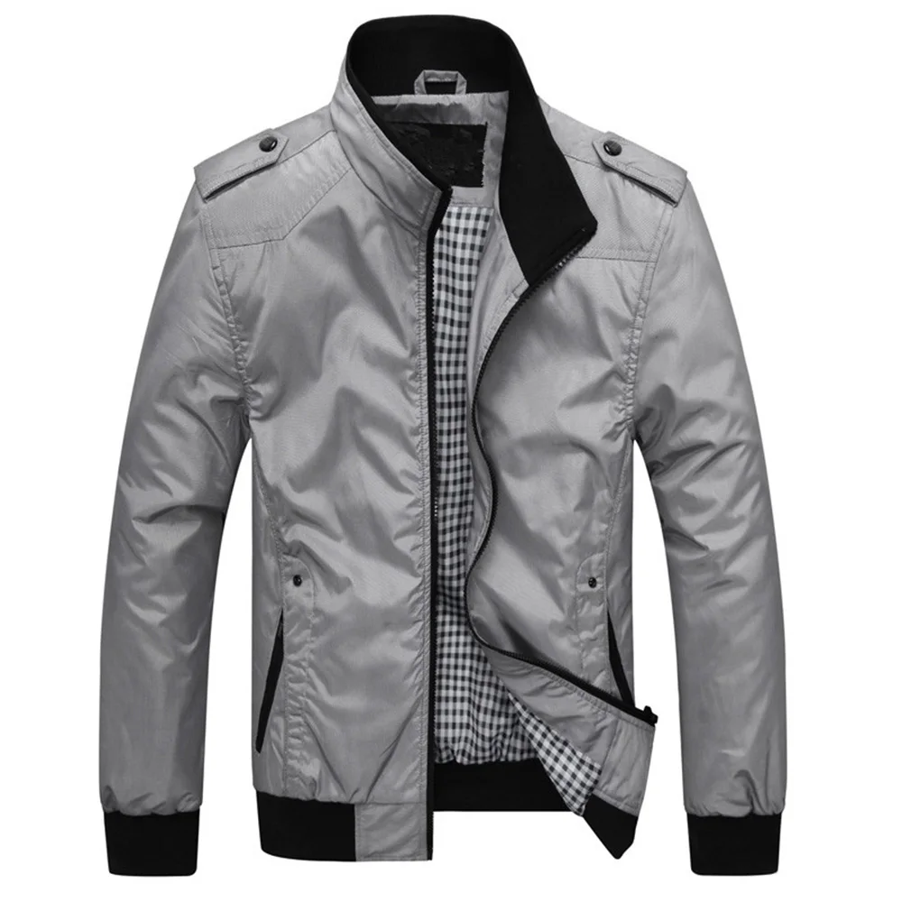2018 Fashion Spring Men's Jackets Solid Coats Male Casual Stand Collar Jacket Outerdoor Overcoat M-XXXXL JK18030