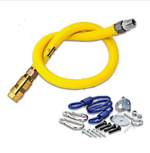 

DORMONT 1" 28mm QUICK RELEASE YELLOW GAS HOSE WITH RESTRAINT KIT 1.5m NAT GAS LP