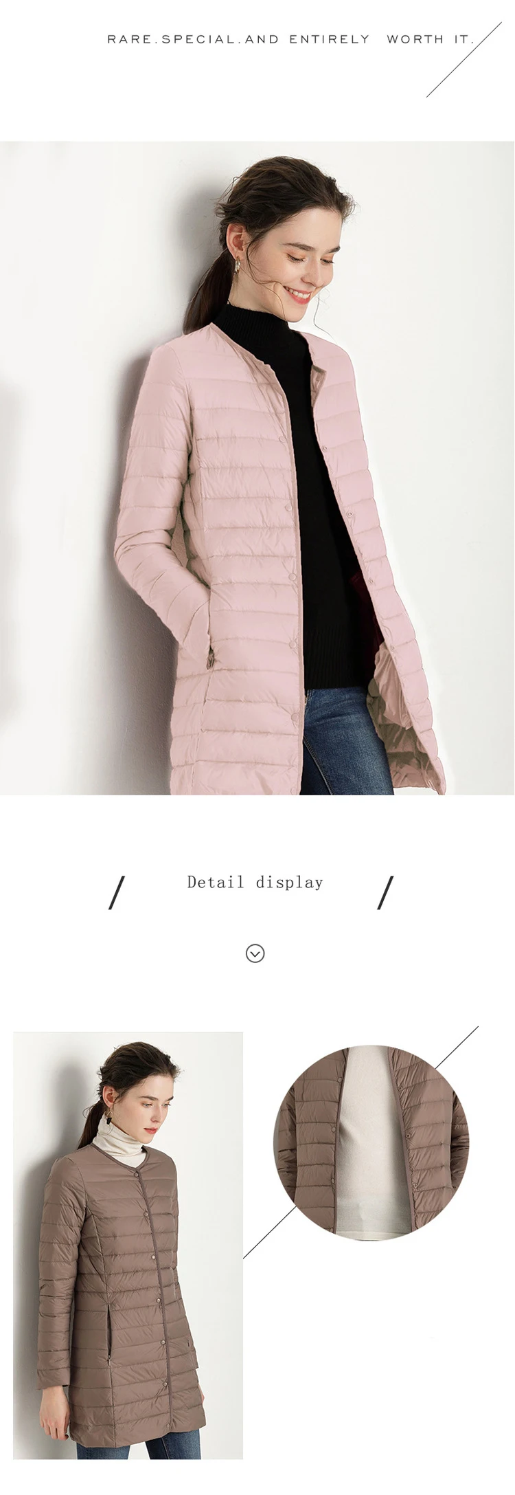 EORUTCIZ, зимний ультра-светильник, Женское пальто, плюс размер, 4XL, длинная куртка, тонкая Базовая, винтажная, черная, осенняя, утиный пух, пальто, LM356