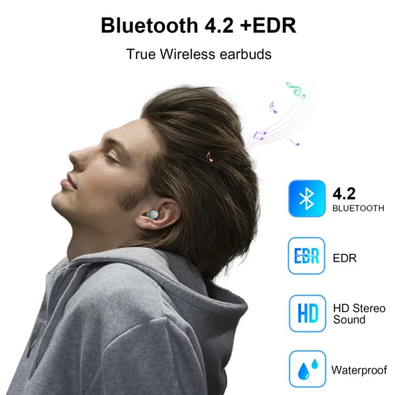 Беспроводные наушники вкладыши с шумоподавлением и поддержкой Bluetooth 4 2|Наушники