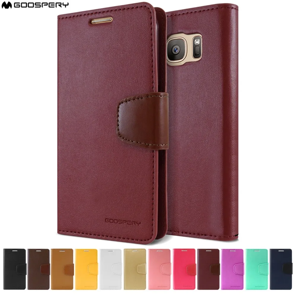

Mercury Goospery Sonata Diary TPU Leather Wallet Flip Case Cover for Samsung Galaxy S6 S7 Edge S8 S9 Plus Note 2 3 4 5 8
