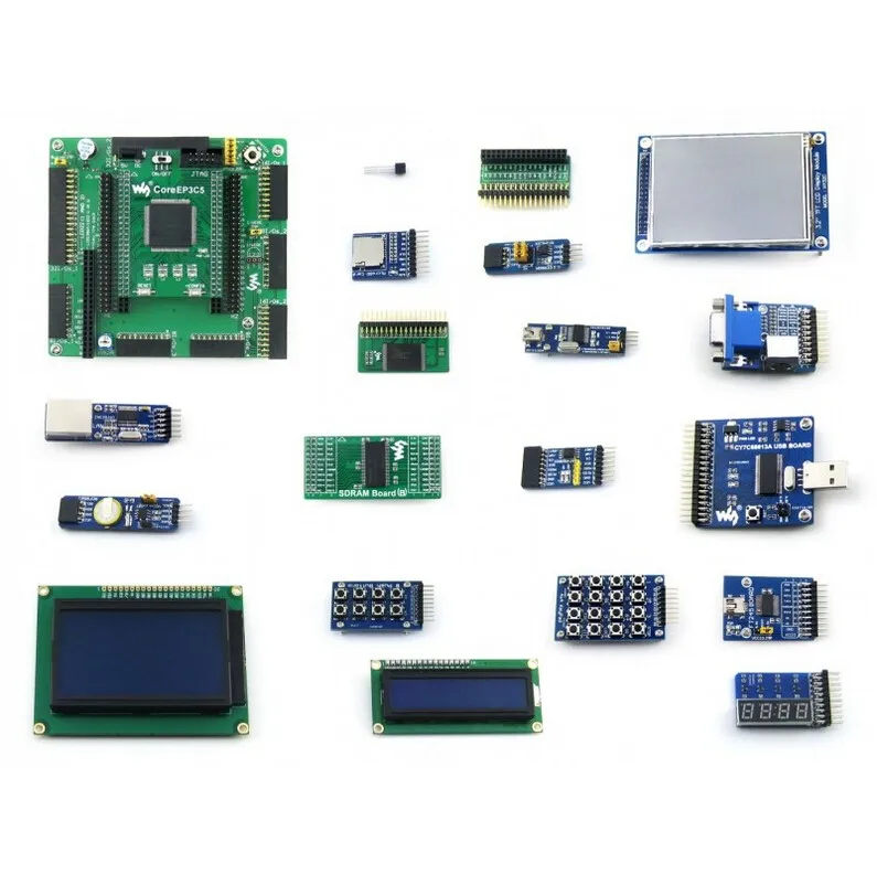 

Altera Cyclone Board EP3C5 EP3C5E144C8N ALTERA Cyclone III FPGA Development Board + 19 Accessory Kits = OpenEP3C5-C Package B