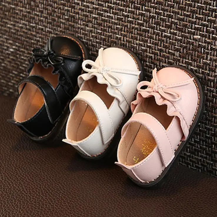

Children's leather shoes autumn new cute ruffle bow female baby soft bottom toddler shoes 0-1-3 infant princess single shoes