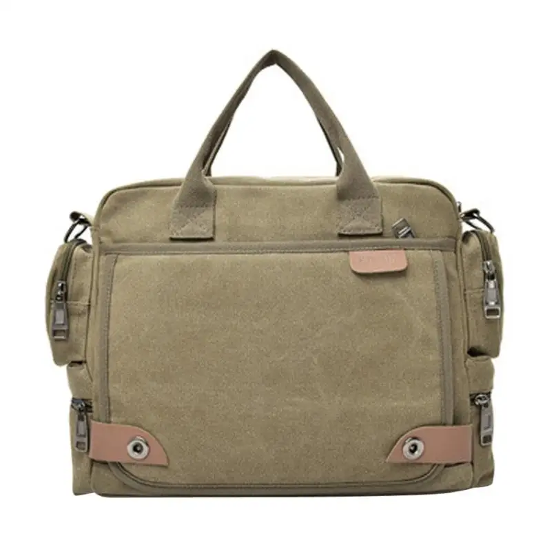 Кожаный портфель для мужчин, портфель для ноутбука, Мужская холщовая сумка-мессенджер, сумка через плечо, портфель-слинг, сумки, портфель O0605#30