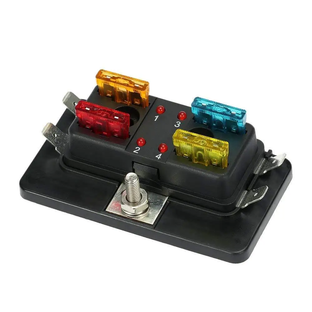 

Automotive & Marine LED Circuit Standard Blade Fuse Box Kit 4 Ways (ATO ATC)