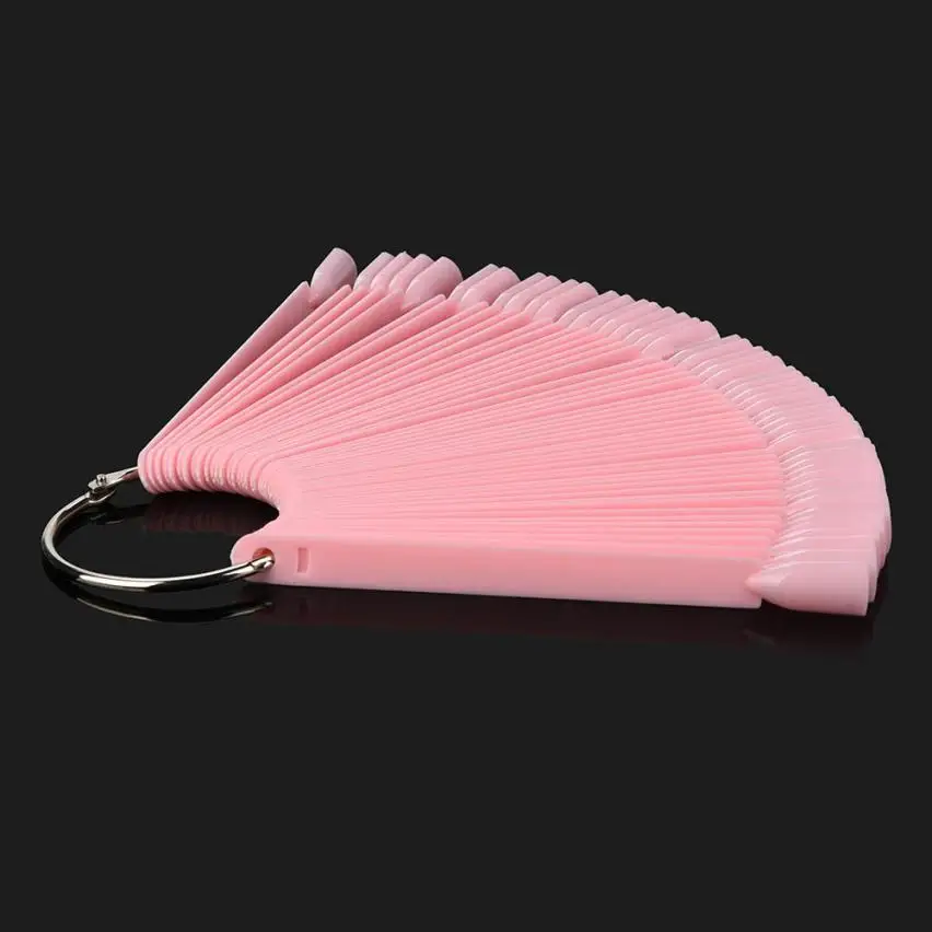 50 наконечников/набор розовых цветов Типсы для дизайна ногтей палка дисплей практики вентилятор доска складной столик, автомобильный DIY маникюрные инструменты