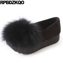 Черный криперы обувь на платформе мех Толстая подошва Китай лифт Китайский плоские милый женщин Muffin Перевозка груза падения весенняя осень последние красивая Мода европейская отправка капель
