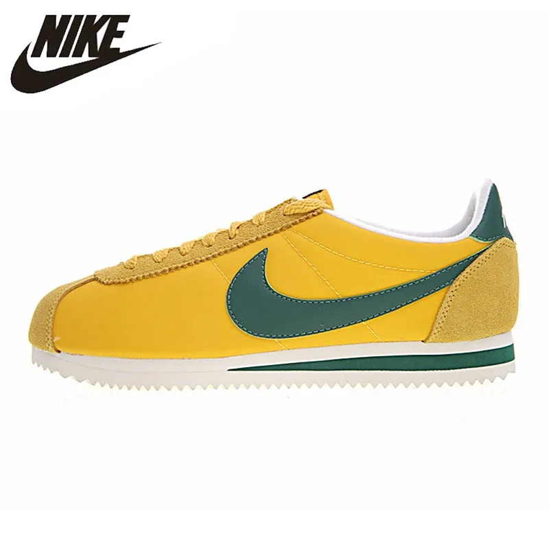 

NIKE CLASSIC CORTEZ NYLON Outdoor Sneakers Shoes Men and Women Running Shoes, Original Sports,yellow, Breathable 876873 700