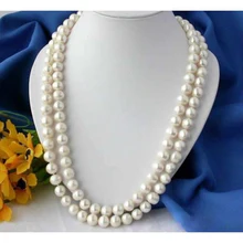 Jxryxrth натуральный Модный женский 7-8 мм натуральный белый пресноводный жемчуг ожерелье 36 ''AAA