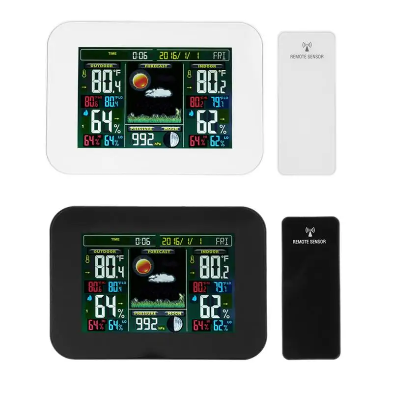 

New Wireless Color Weather Clock Indoor And Outdoor Temperature Hygrometer Clock Radio Clock Weather Forecast Clock