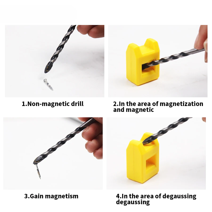 Желтый мини 2 в 1 намагничиватель размагничивающий инструмент отвертка Магнитная для сверла