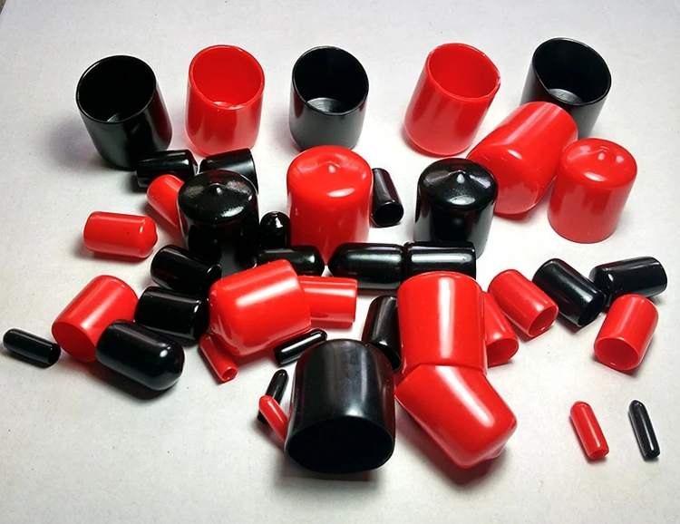 Red 3 4 5 6 8 10 12mm End cap PVC Plastic Cable wire thread cover vinyl rubber steel pole tube pipe protector | Обустройство дома