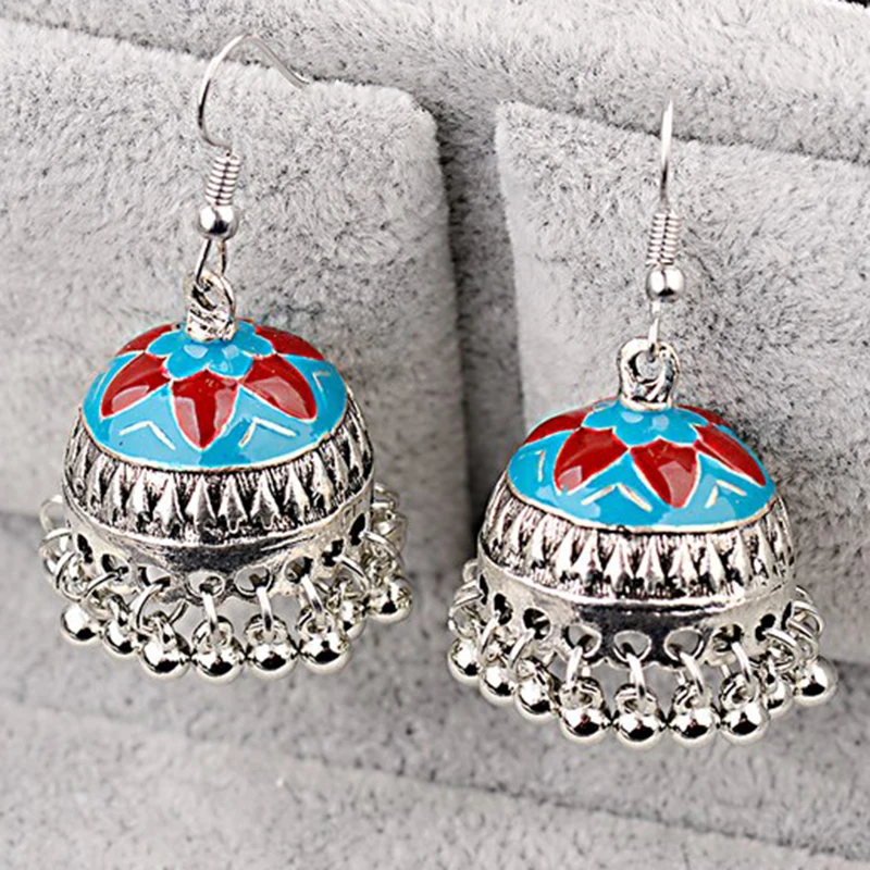 OIQUEI антикварные индийские ювелирные изделия Jhumka Jhumki серьги для женщин богемные