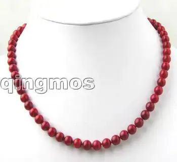 

SALE 6-7mm High quality Round Red Natural Coral 17" Necklace-nec7013 Wholesale/retail Free shipping