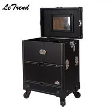 Многофункциональный Профессиональный Мак-ап Роллинг багаж Spinner Косметический Кейс на колесиках носить на чемоданах колесная кабина дорожная сумка